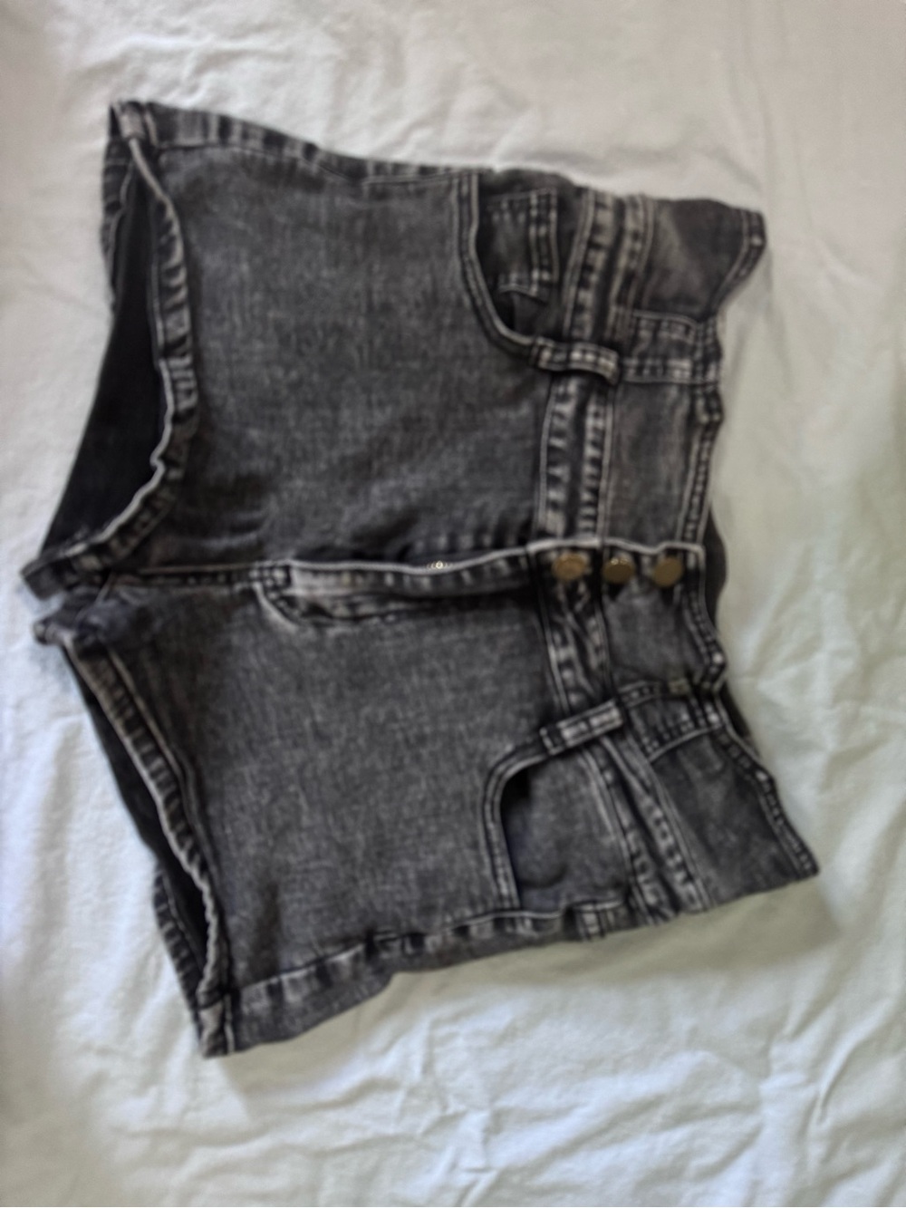 SHEIN Black Washed Denim Shorts